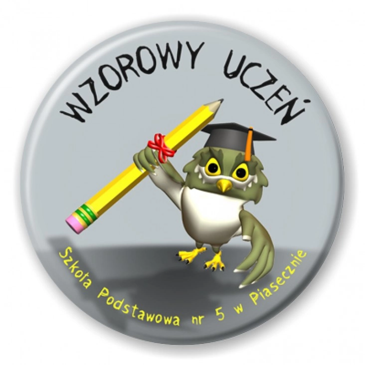 przypinka Srebrny wzorowy uczeń