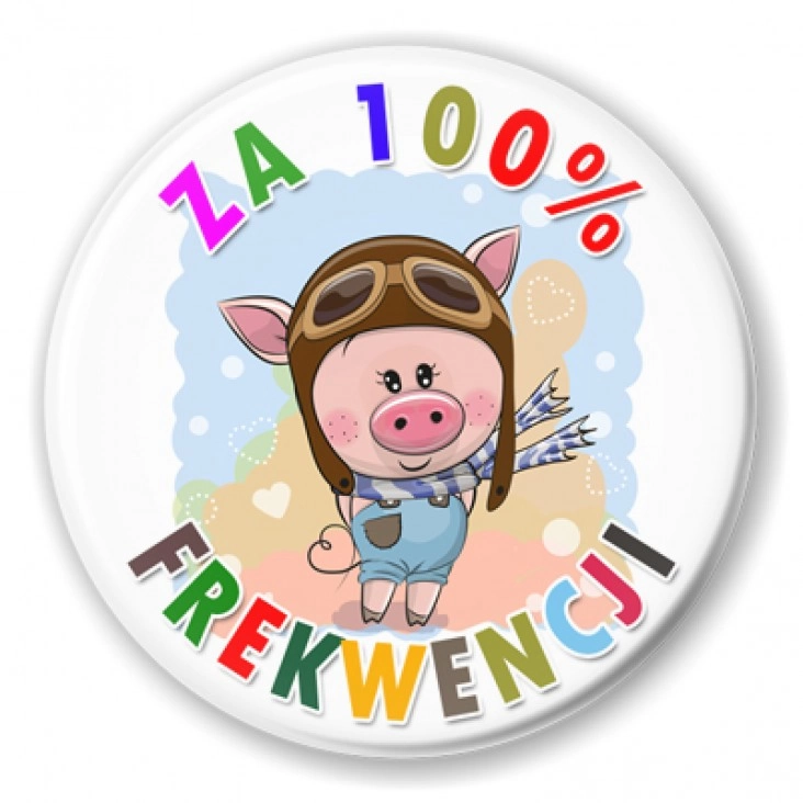 przypinka Za 100% frekwencji