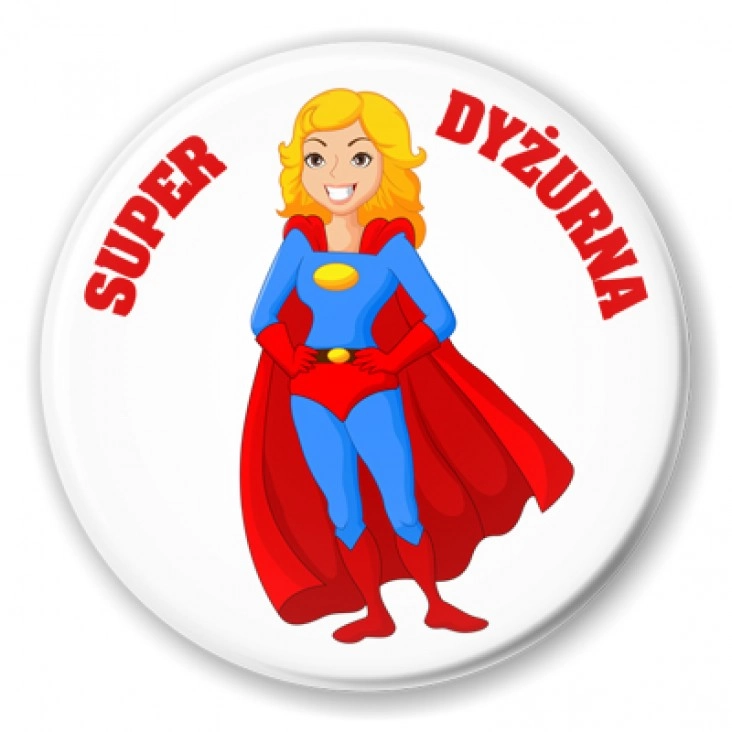 przypinka Super Dyżurna z peleryną