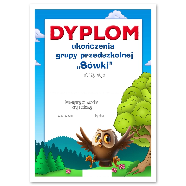 dyplomUkończenia grupy Sówki