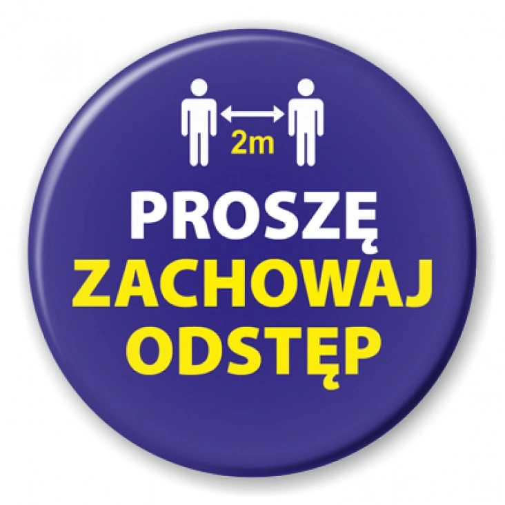 przypinka Proszę zachowaj odstęp