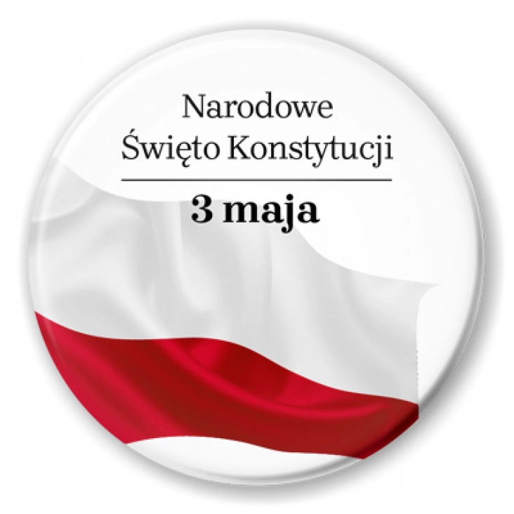 przypinka Narodowe Święto Konstytucji 3 maja powiewająca flaga