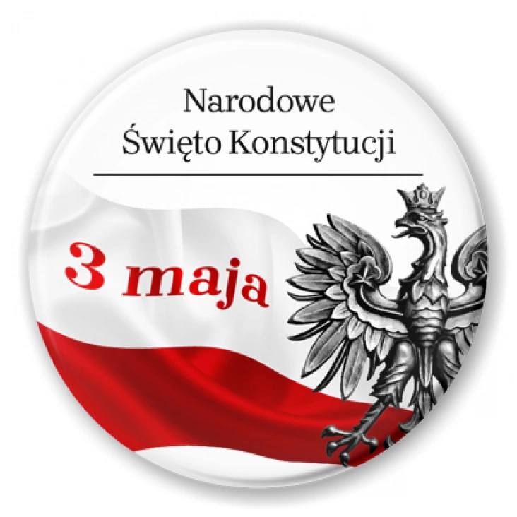 przypinka Narodowe Święto Konstytucji 3 maja flaga z orzełkiem