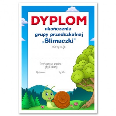 dyplom szkolnego koniec przedszkolnej przedszkolaki