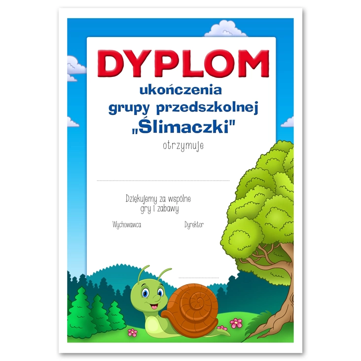 dyplomUkończenia Grupy Ślimaczki