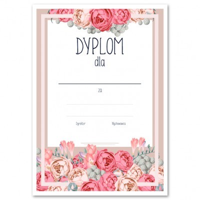 dyplom pudrowy roz delikatny roze