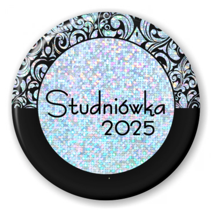 przypinka brokat studniowka keep calm and pij c2h5oh czarna