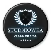 przypinka Studniowka herb award na czarnym tle