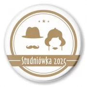 przypinka Studniowka retro z wasem i kapeluszem
