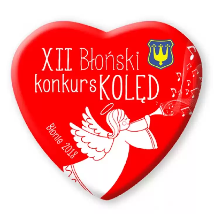 przypinka serce XII Błoński Konkurs Kolęd