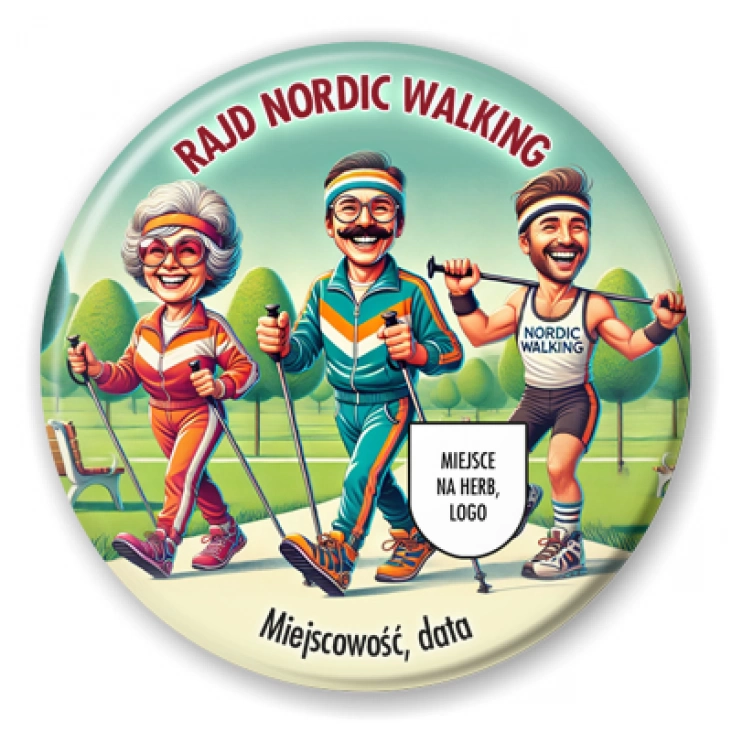 przypinka Rajd Nordic Walking Szerokie uśmiechy