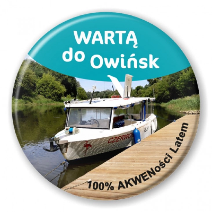 przypinka Wartą do Owińsk