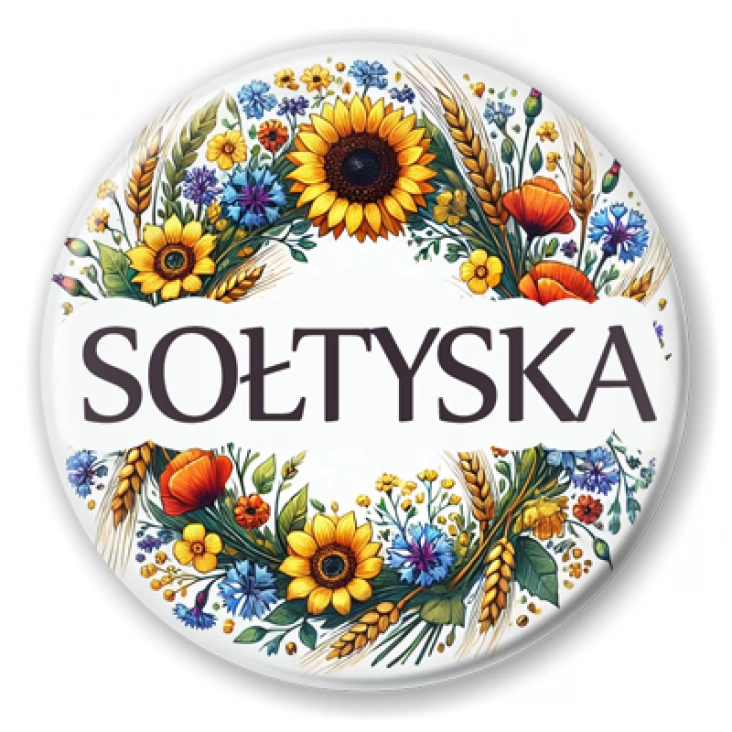 przypinka Sołtyska polskie kwiaty polne