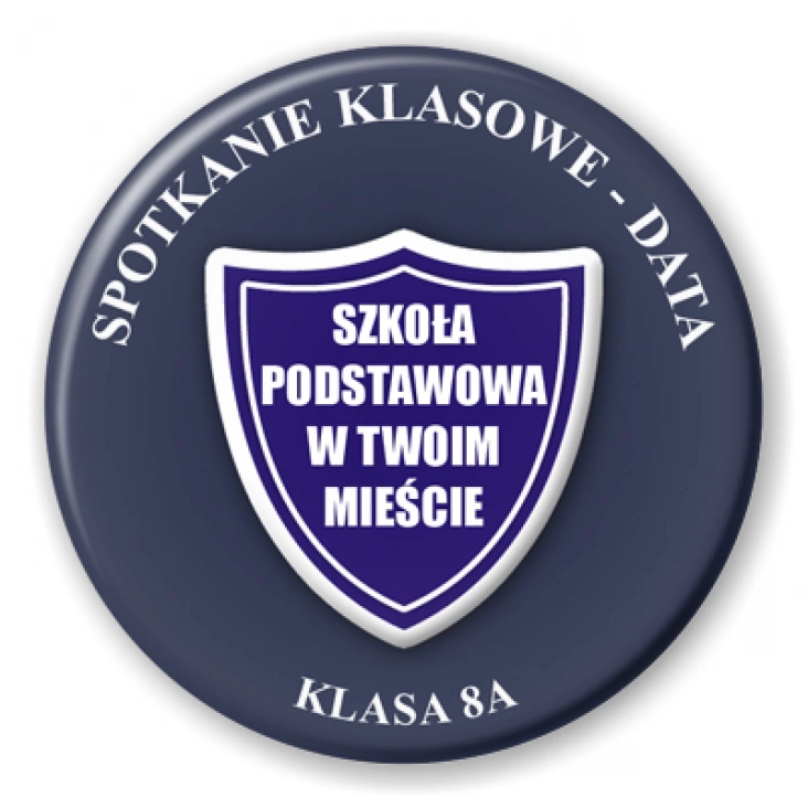 przypinka Spotkanie klasowe z błękitną tarczą