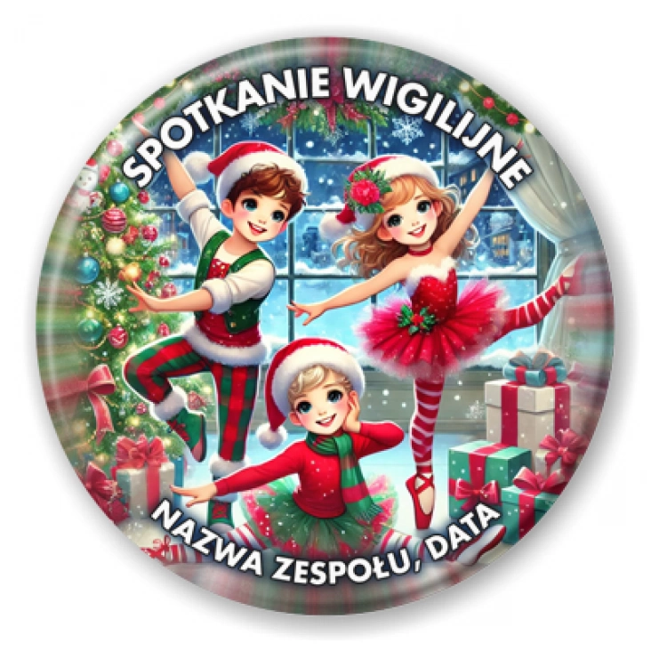 przypinka Spotkanie wigilijne tancerzy