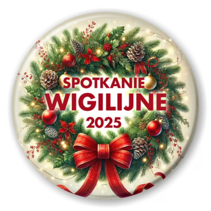przypinka Spotkanie wigilijne wieniec