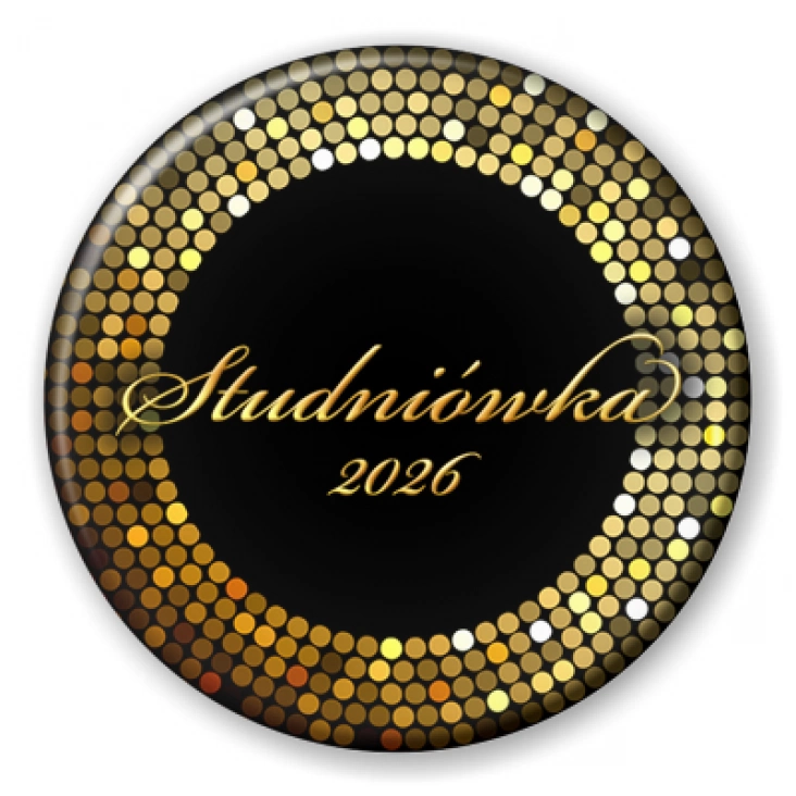 przypinka Studniówka złote kółeczka