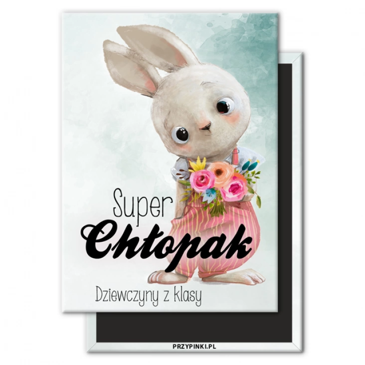 magnes 90x65mm Super chłopak królik