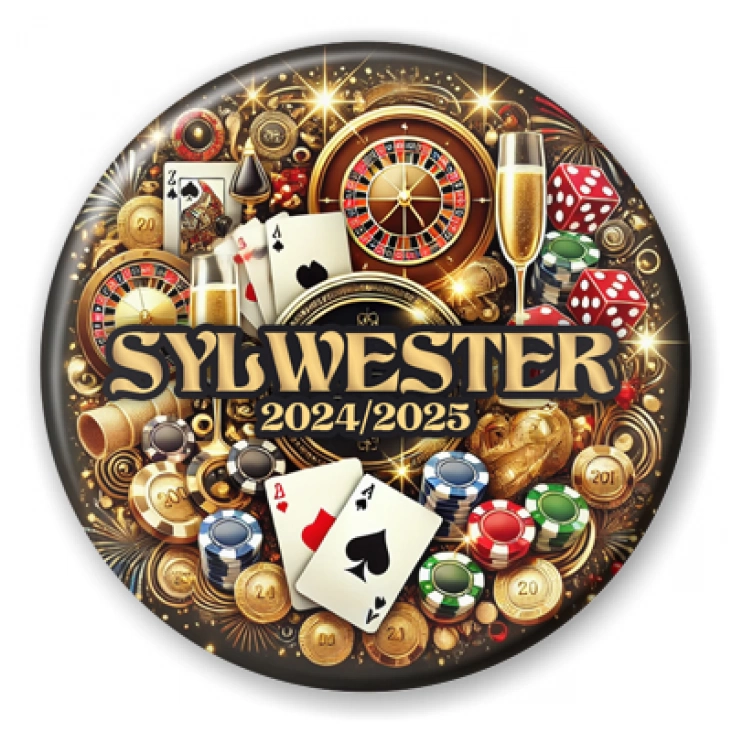 przypinka Sylwester w stylu Las Vegas