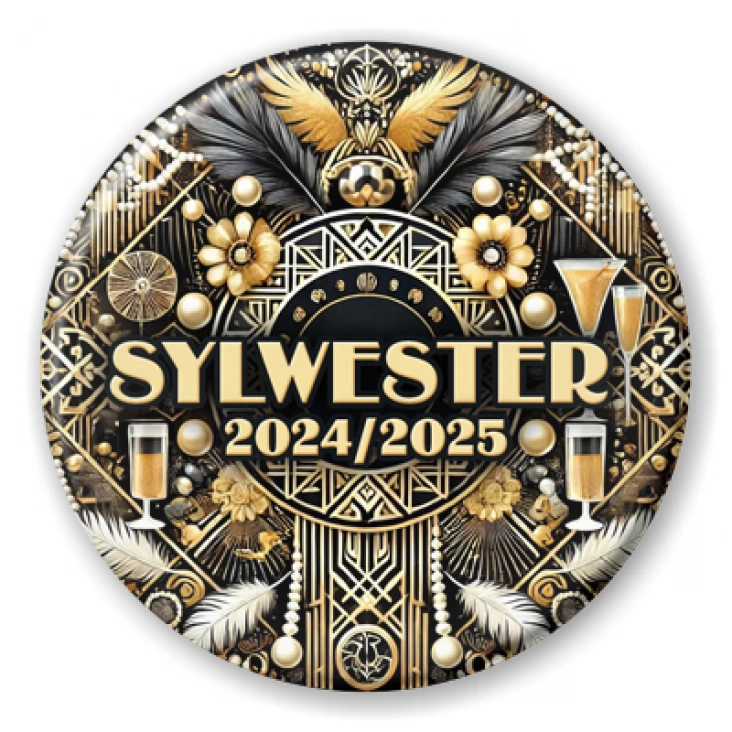 przypinka Sylwester w stylu lat 20