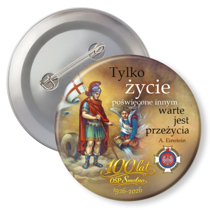 przypinka z agrafką 100 lat OSP Smolno