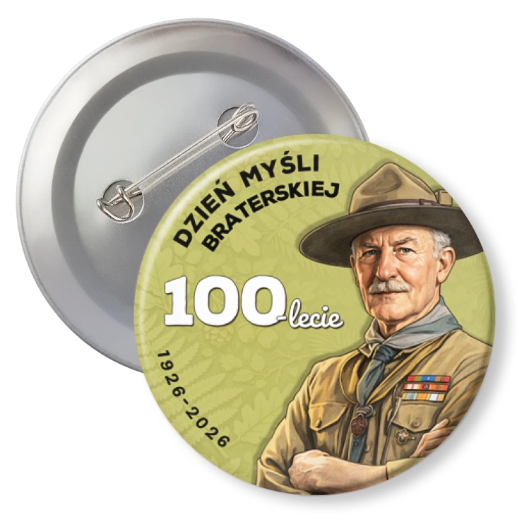 przypinka z agrafką 100-lecie DMB Robert Boden Powell