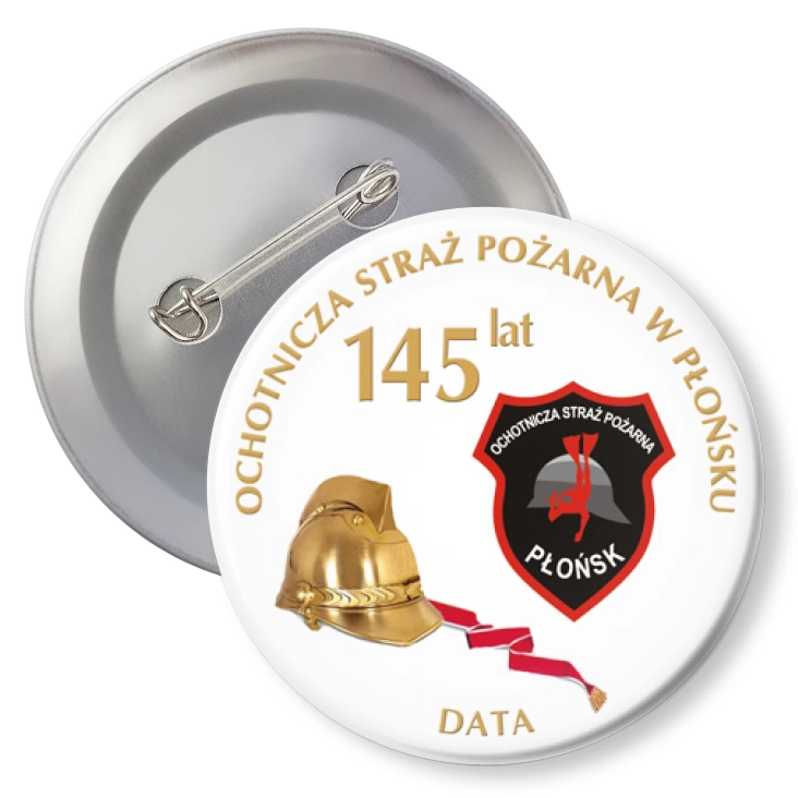 przypinka z agrafką 145 lat OSP w Płońsku