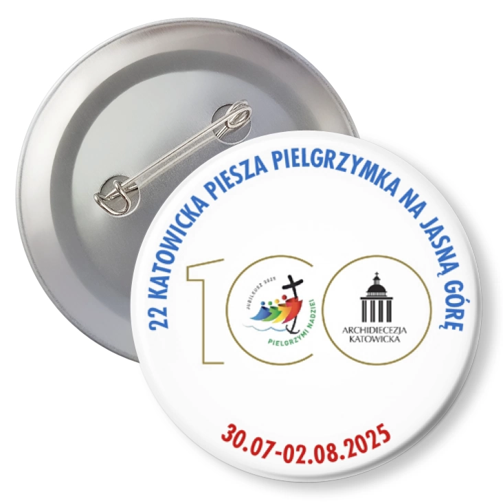 przypinka z agrafką 22 Katowicka Piesza Pielgrzymka na Jasną Górę