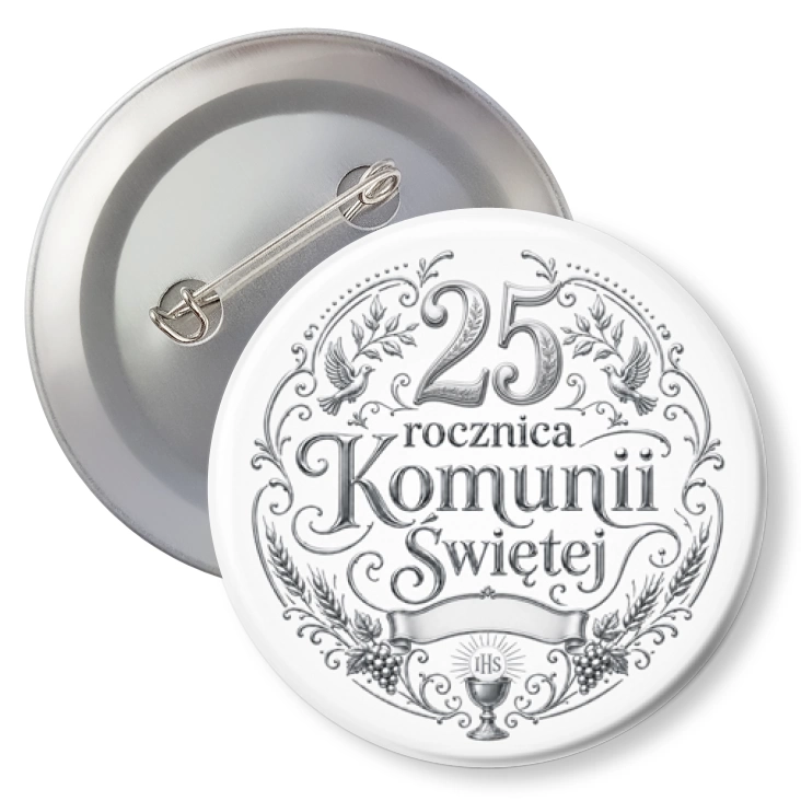 przypinka z agrafką 25 rocznica Pierwszej Komunii Świętej