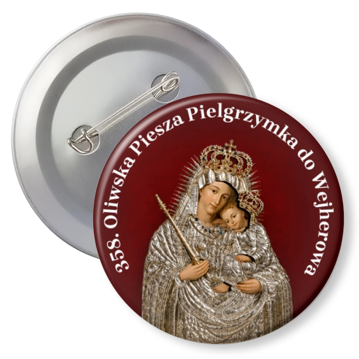 przypinka z agrafką 358. Oliwska Piesza Pielgrzymka do Wejherowa