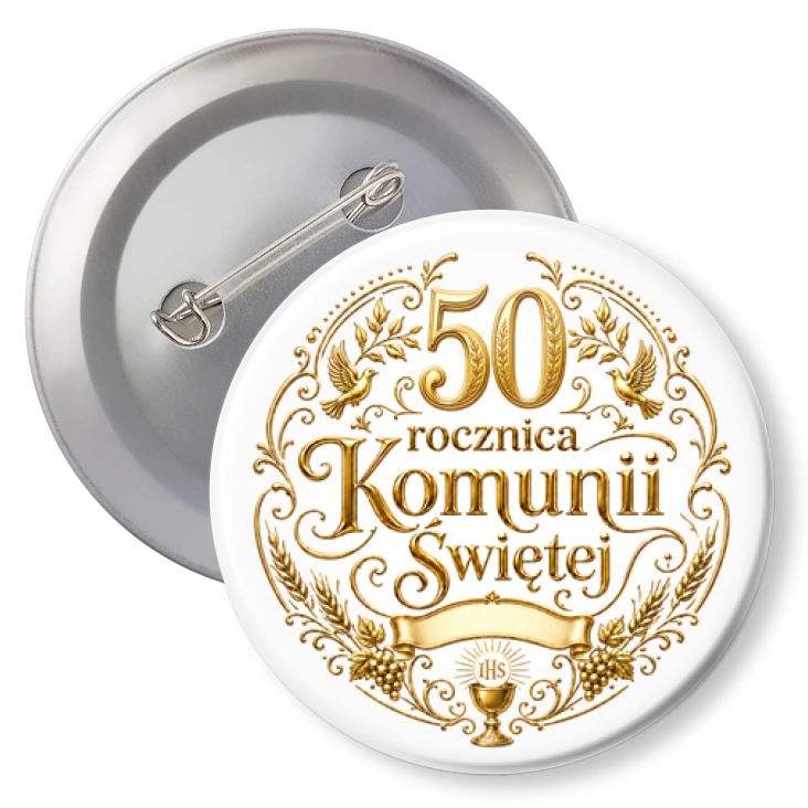 przypinka z agrafką 50 rocznica Pierwszej Komunii Świętej