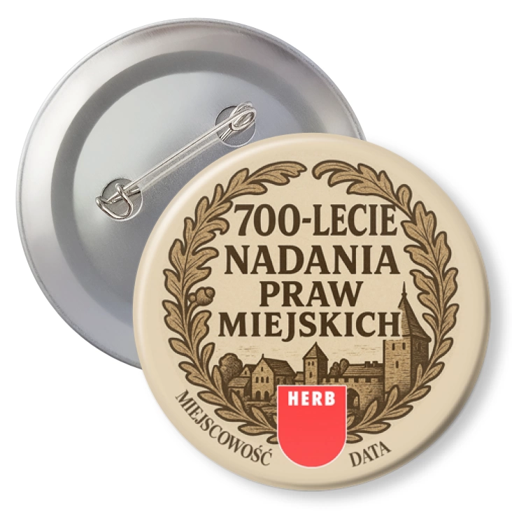 przypinka700-lecie nadania praw miejskich