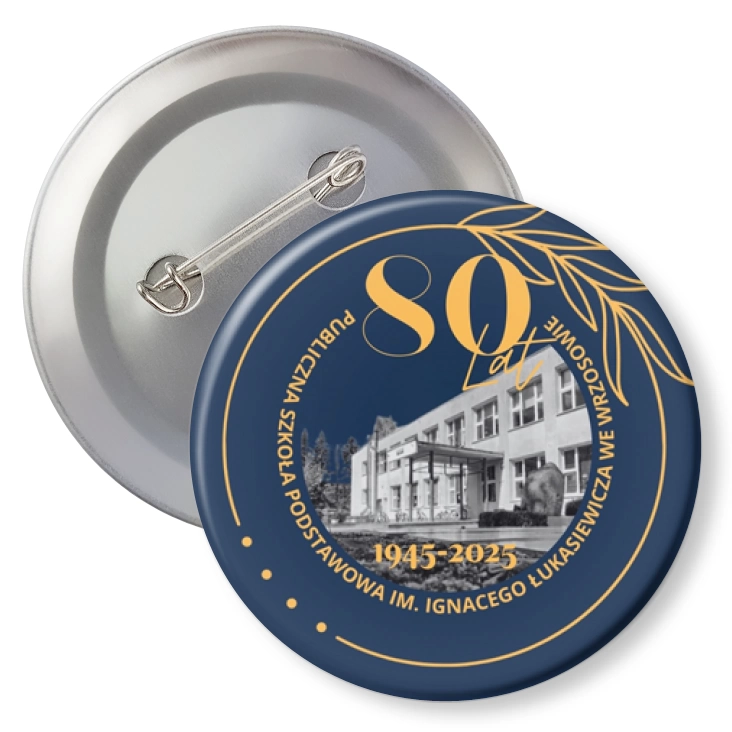 przypinka80 lat SP we Wrzosowie