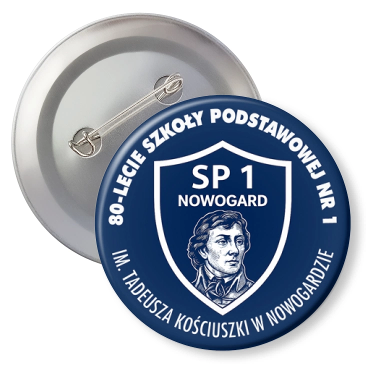 przypinka80-lecie SP nr 1 w Nowogardzie