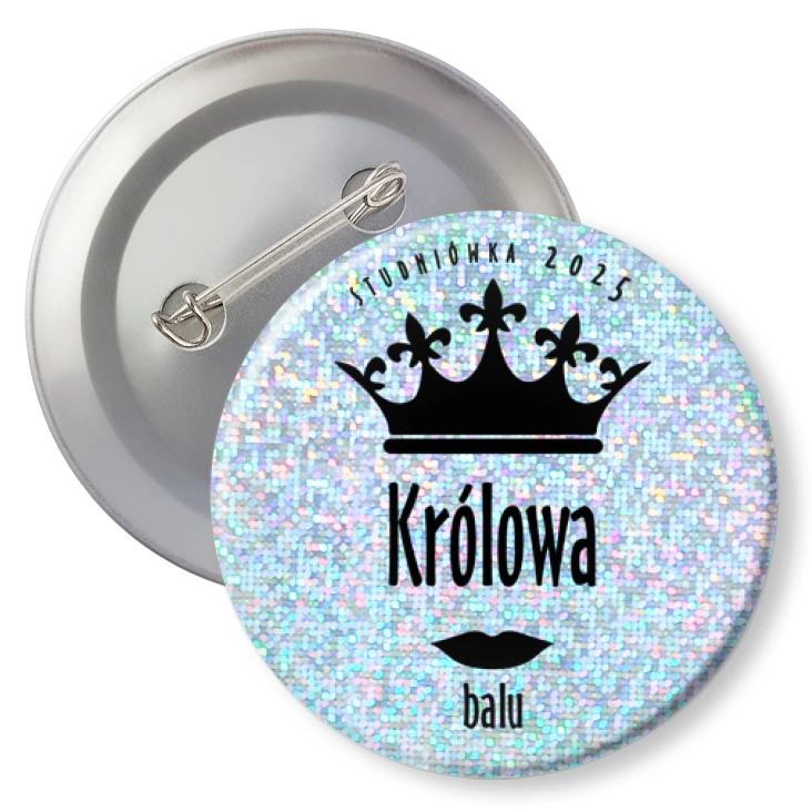 przypinka brokatBrokatowa Studniówka - Królowa Balu