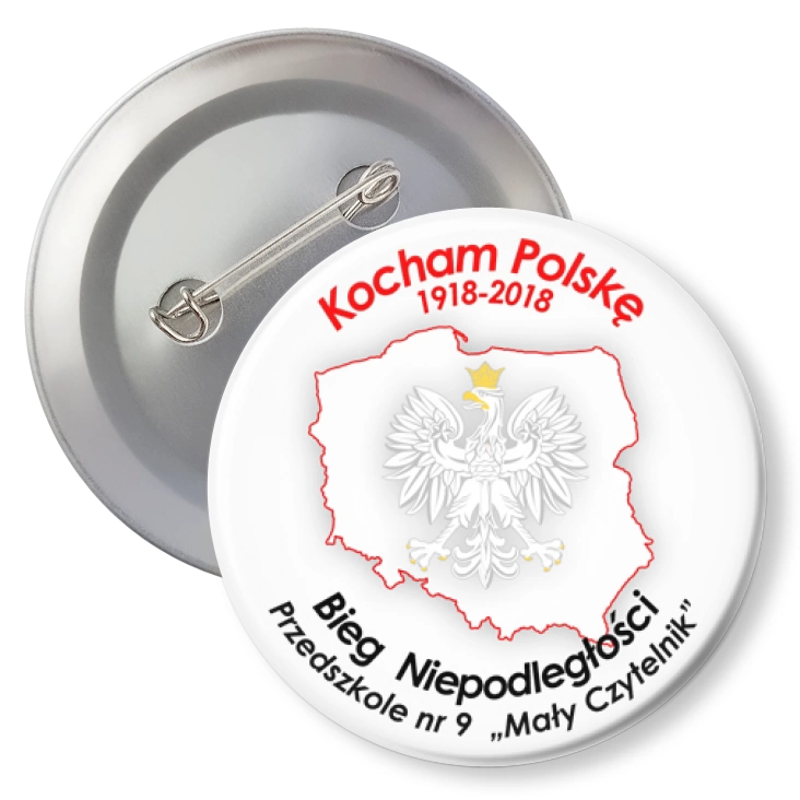 przypinka agrafka Kocham Polskę