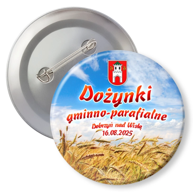przypinka z agrafką Dożynki gminno-parafialne 2025 Dobrzyń nad Wisłą