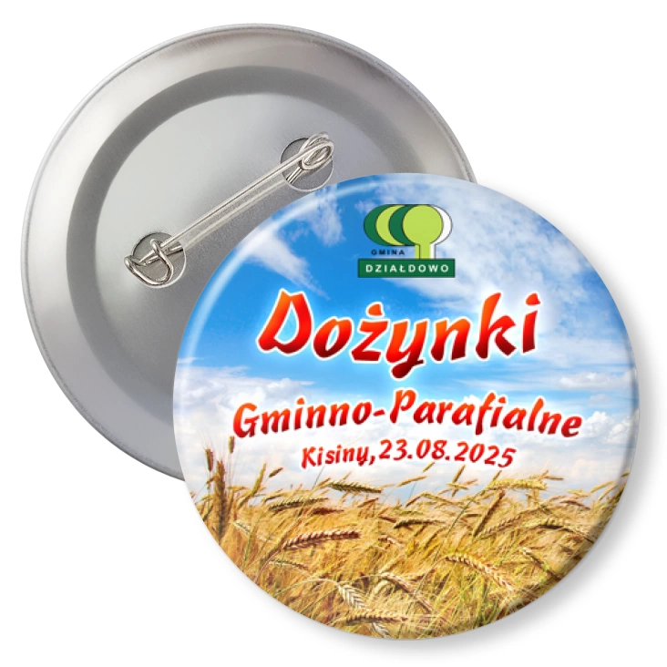 przypinka z agrafką Dożynki Gminno-Parafialne Kisiny 2025