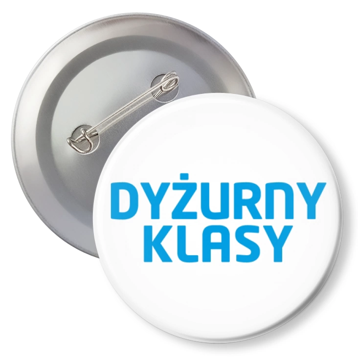 przypinkaDyżurny klasy niebieski napis