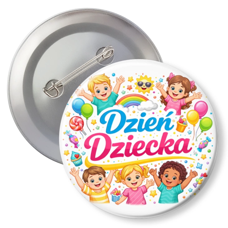 przypinkaDzień Dziecka baloniki i tęcza