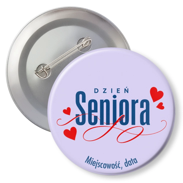 przypinkaDzień Seniora na fioletowym tle