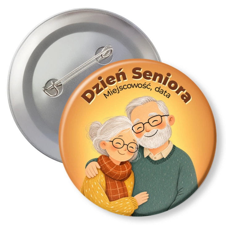 przypinkaDzień Seniora uśmiechnięta para seniorów