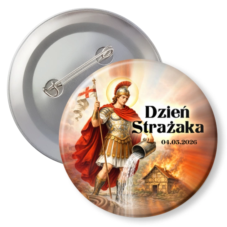 przypinka z agrafką Dzień Strażaka Patron strażaków św. Florian