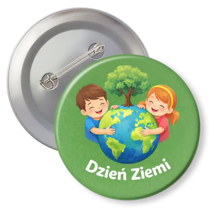 przypinka z agrafką Dzień ziemi - przytulanie globu