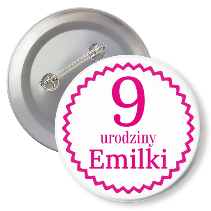 przypinka z agrafką Dziewiąte Urodziny
