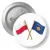 Przypinka z agrafką Flagi przyjaźni Polska Kosowo
