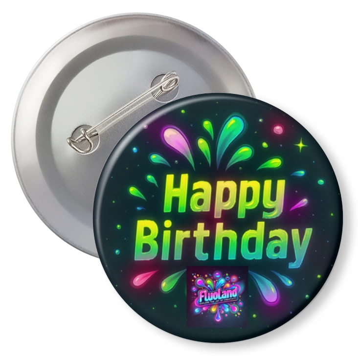 przypinka z agrafką Fluoland Happy Birthday urodziny
