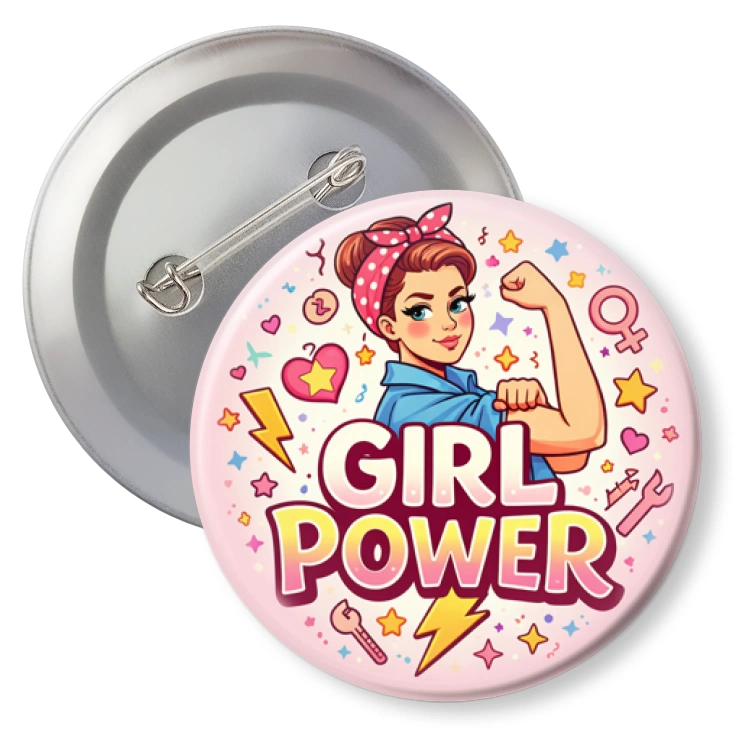 przypinkaGirl power z gestem Kozakiewicza