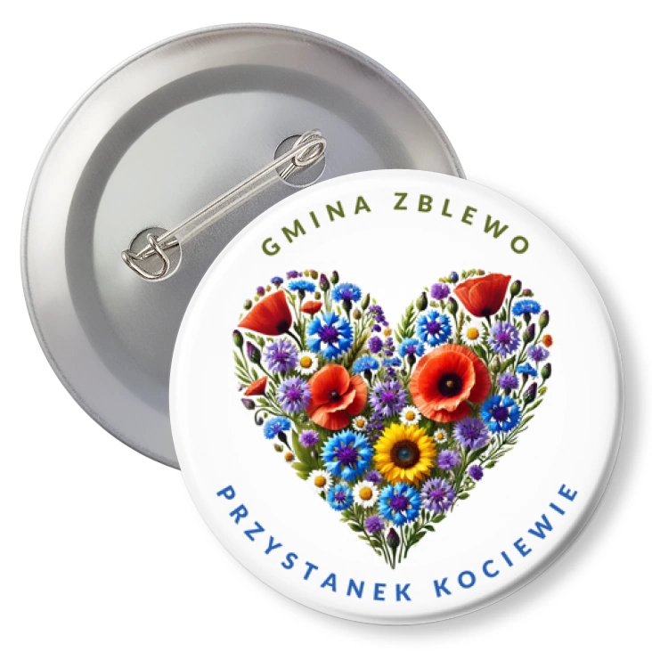 przypinka z agrafką Gmina Zblewo Przystanek Kociewie