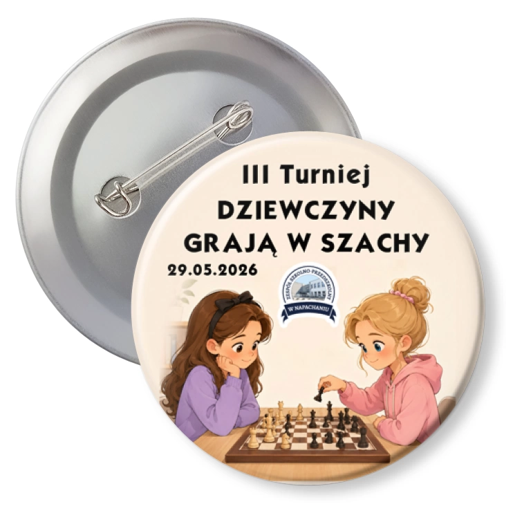przypinka z agrafką III Turniej Dziewczyny grają w szachy